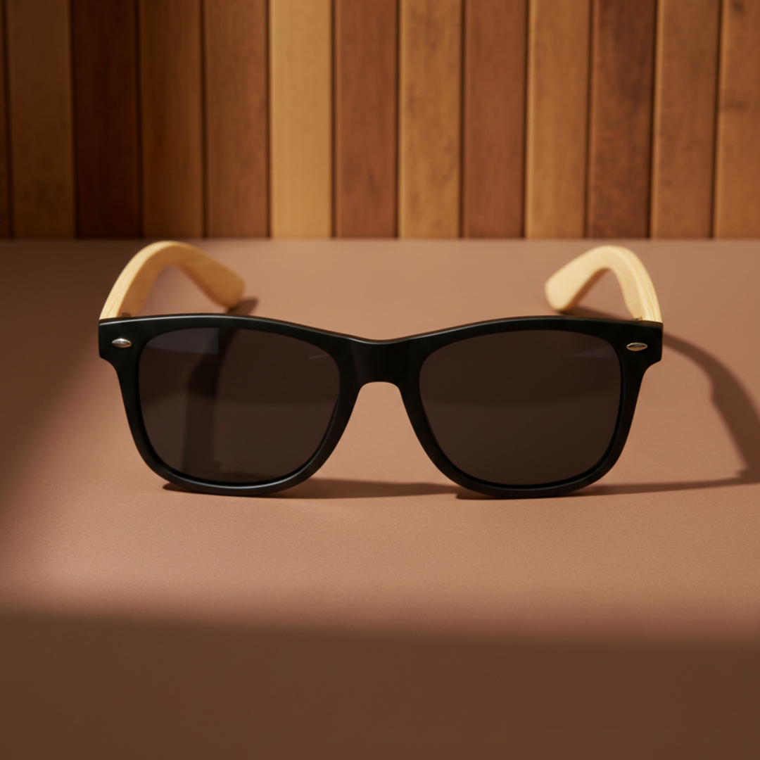 Bambú Wayfare Classic – Negro / Lente Negro (UV400)