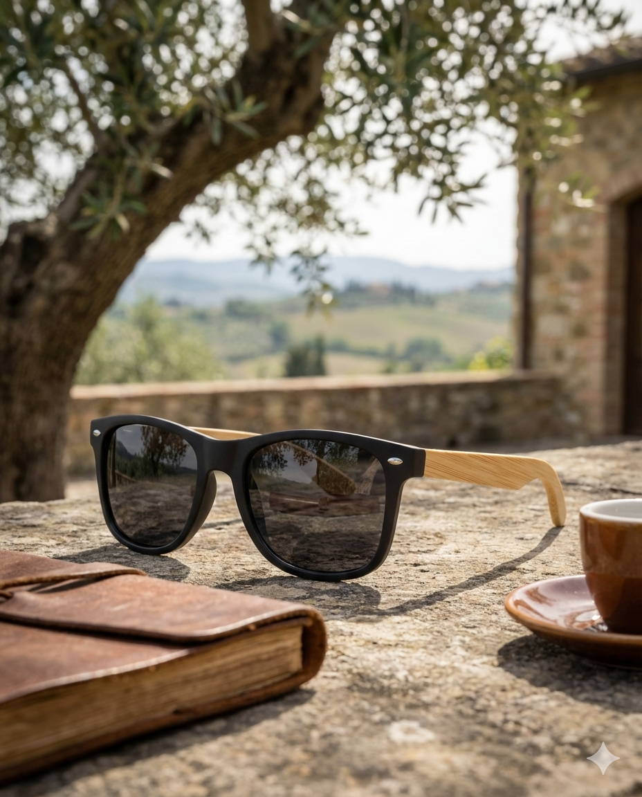 Bambú Wayfare Classic – Negro / Lente Negro (UV400)